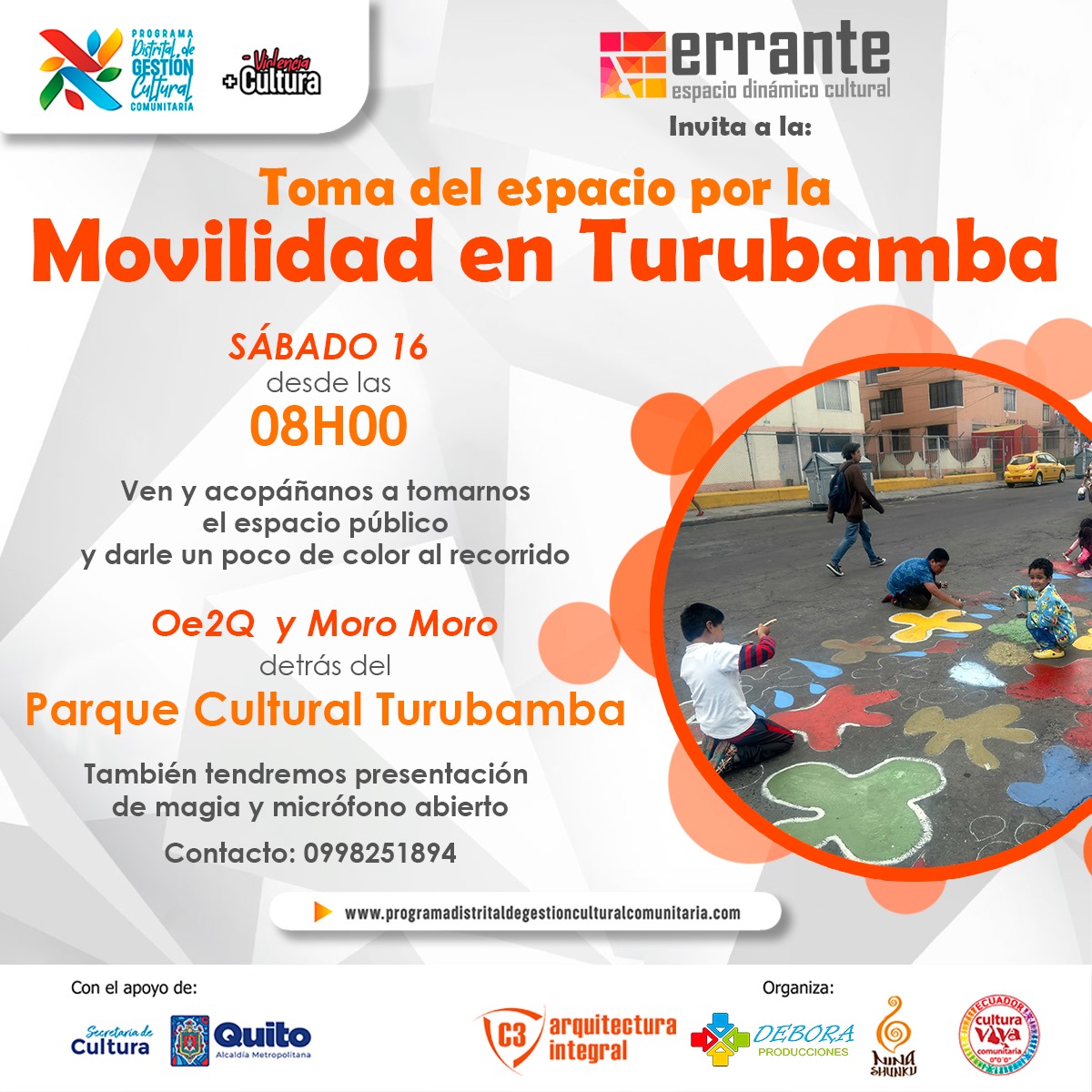 INVITAMOS A LOS VECINOS DE TURUBAMBA A LLENAR DE COLOR NUESTRAS CALLES.